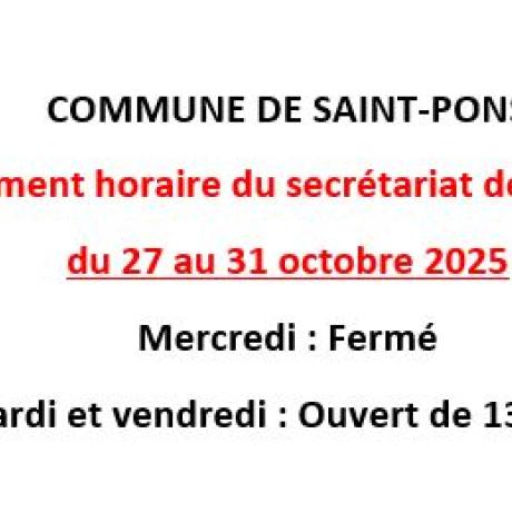 changement horaire du 27 au 31 octobre 2025