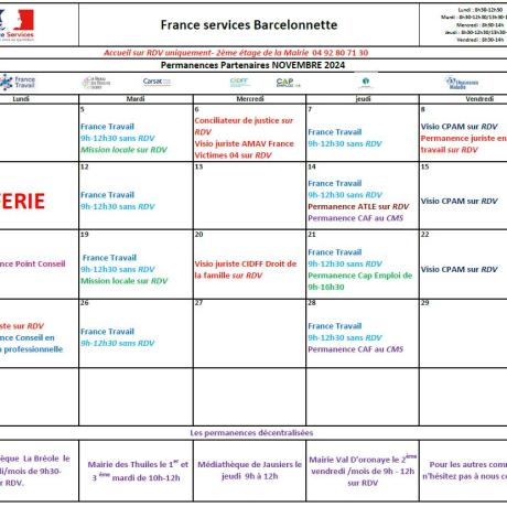 Planning Maison Santé Barcelonnette