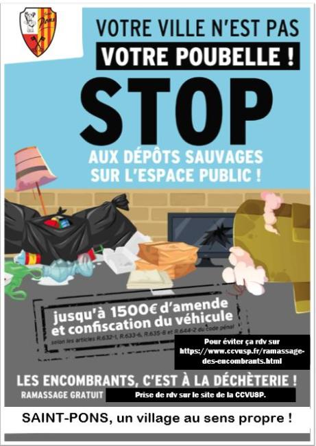 affiche stop dépots sauvages