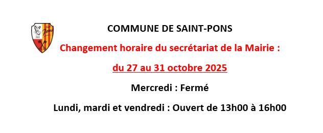 changement horaire du 27 au 31 octobre 2025