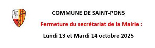 fermeture mairie 13 et 14 10 2025