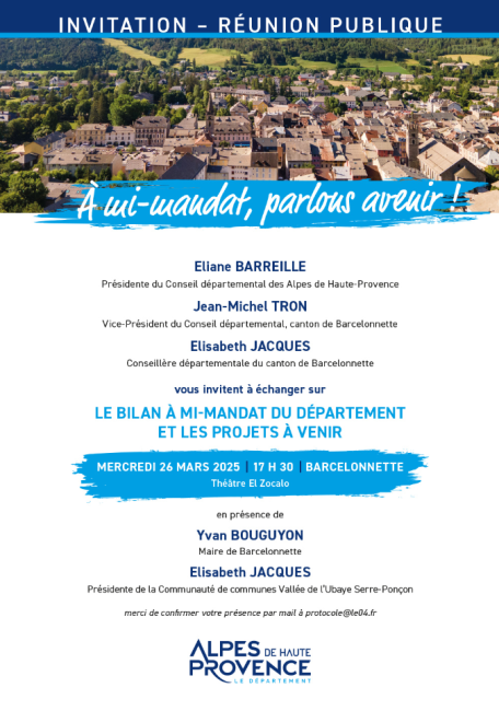 Réunion Publique du mercredi 26 mars 2025 à 17h30