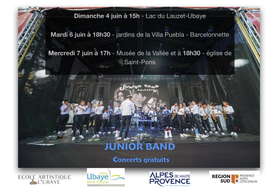 JUNIOR BAND - concerts 4, 6 et 7 juin 2023
